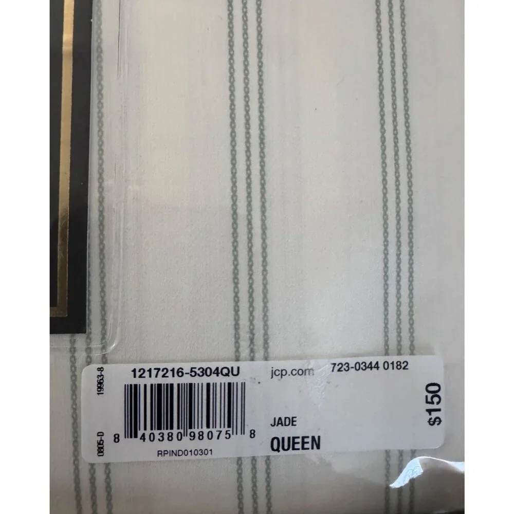 Fieldcrest Heritage 4-Piece Printed Queen Sheet Set 400TC 100% Cotton Chain Stri